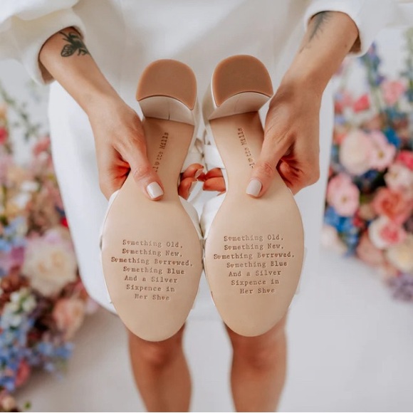 Brand New in Box! Charlotte Mills stacked blue heels - Picture 6 of 9